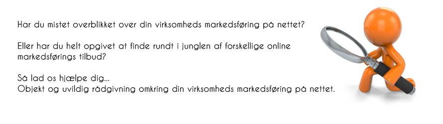 Markedsf&oslash;ring Online hj�lper dig med at f&aring; overblikket tilbage - Kontakt os og h&oslash;r mere om dine muligheder for at f&aring; uvildig r&aring;dgivning til din virksomheds markedsf&oslash;ring p&aring; nettet.